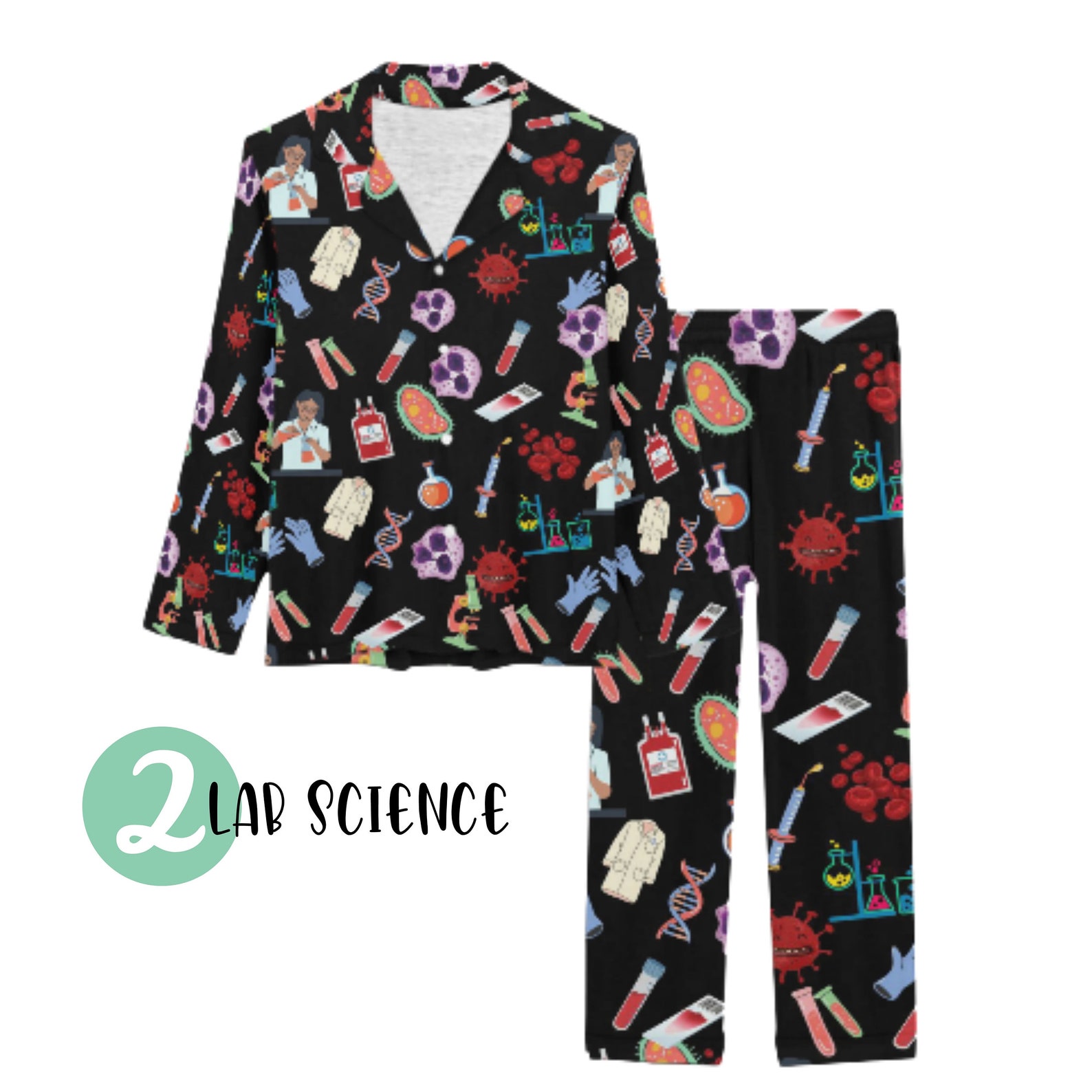 SCIENCE PAJAMA SET Lab Tech Gift Scientist Gift Pathologist Etsy