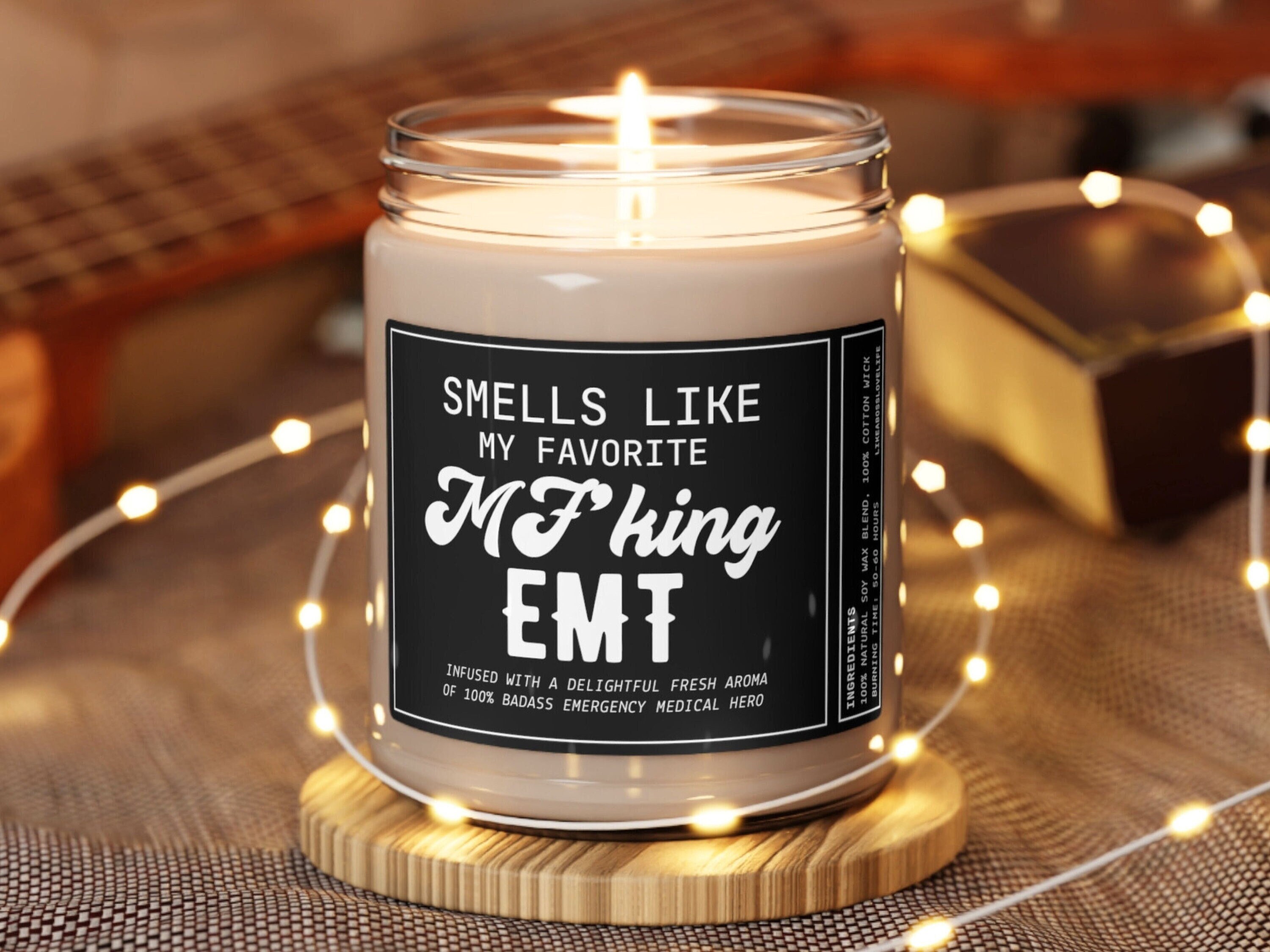 Smells Like My Favorite EMT Candle, Funny Paramedic EMS Week Gift, First Responder 911 Candle, EMS Bestfriend Coworker Birthday Candle Gift