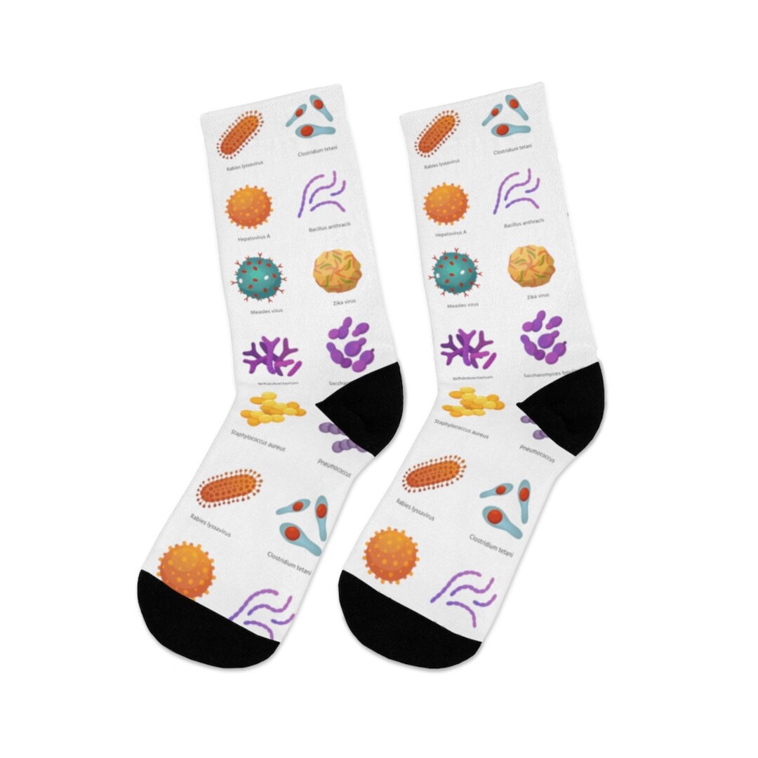 Science Lab Socks MICROBIOLOGY SOCKS, Public Health Gift, Epidemiology Gift, Medical Lab ...