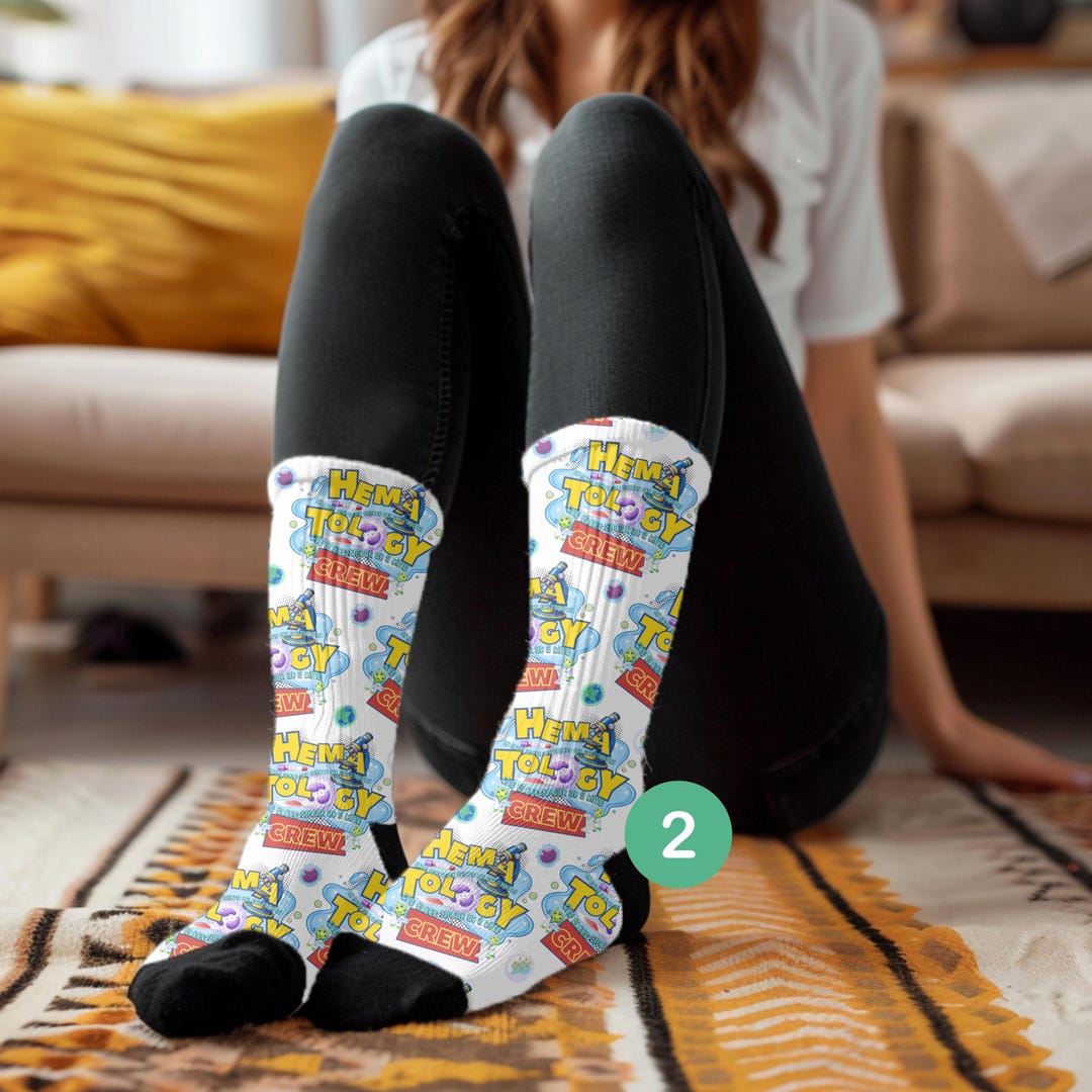 Science Lab Socks HEMATOLOGY Socks, Medical Lab Science Gift, Lab Scientist, Laboratory ...