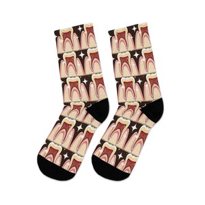 Tooth Anatomy Socks, Cute Orthodontic Socks, Dental Assistant Socks, Dental Hygienist Socks, Dentistry Student Graduation Gift,Science Socks