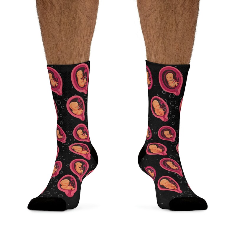 Fetal Development Socks, OBGYN Socks, Medical Student Socks, Midwife Nurse Socks, NICU Nurse Socks, Fertility Doctor Socks, Prolife Gift image 6