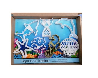 SEA WORLD ANIMALS STAINLESS Cookies Cutters Biscuit Starfish Shark Ocean F18