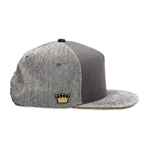Snapback Baseball Tactical Hat from Custom Crowns™ in Grey Herringbone |  includes 1 x FREE Hook and Loop Patch