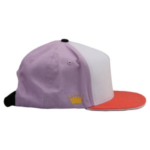 Snapback Baseball Tactical Hat from Custom Crowns™ in Lavender, White and Orange |  includes 1 x FREE Hook and Loop Patch