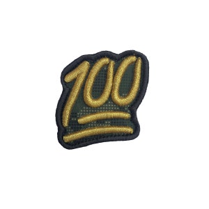 100% Emoji Hook and loop Patch from Custom Crowns™ Tactical Morale Paintball - Leather Denim Suede Embroidery | Works with Our Baseball Caps