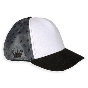 Kids Trucker Baseball Tactical Hat from Custom Crowns™ in Grey Black White + Velcro Front & Peak |  inc. 1 x FREE Hook and Loop Patch - Gift