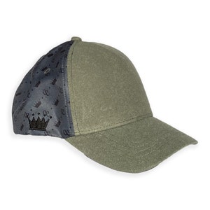 Kids Trucker Baseball Tactical Hat from Custom Crowns™ in Grey Black Green + Velcro Front & Peak |  inc. 1 x FREE Hook and Loop Patch - Gift