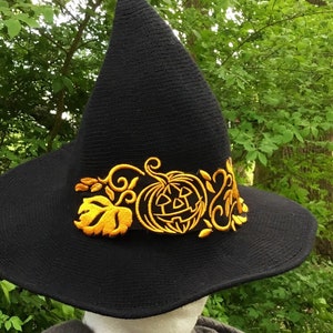 The “Pumpkin Patch” Embroidered Witches Hat/Witch Gifts/Witch Wear