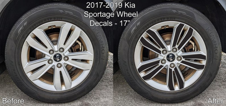 Vinyl Wheel Overlays Kia Sportage 17" wheels