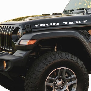 Jeep Custom Lettering Custom Text Hood Vinyl Decal for Jeep | 2 Decals | Fits Wrangler JL Jk ...