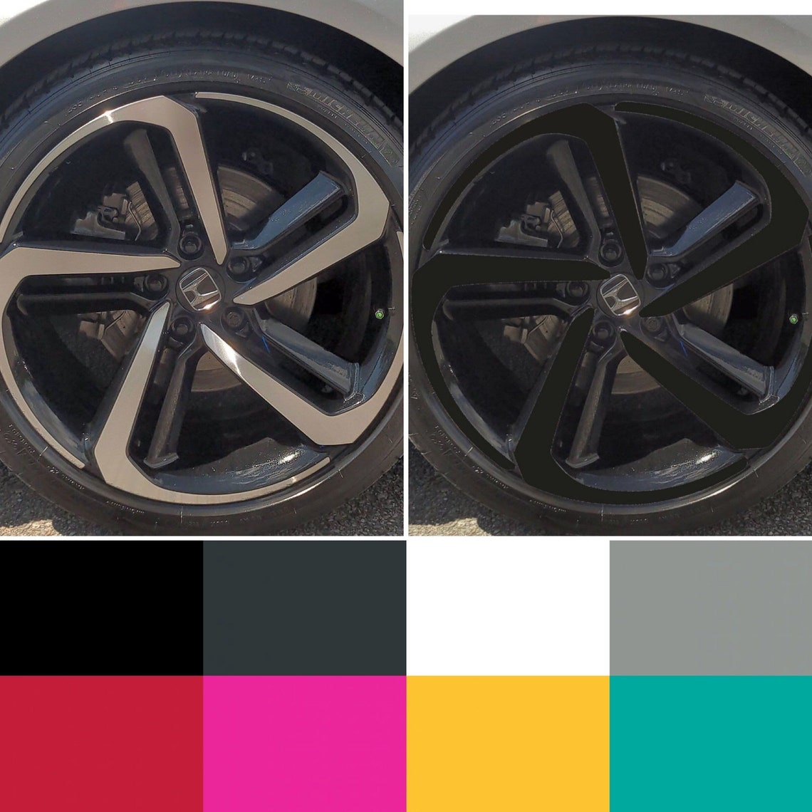 Vinyl Wheel Blackout Overlay Decals Honda Accord Sport 19"