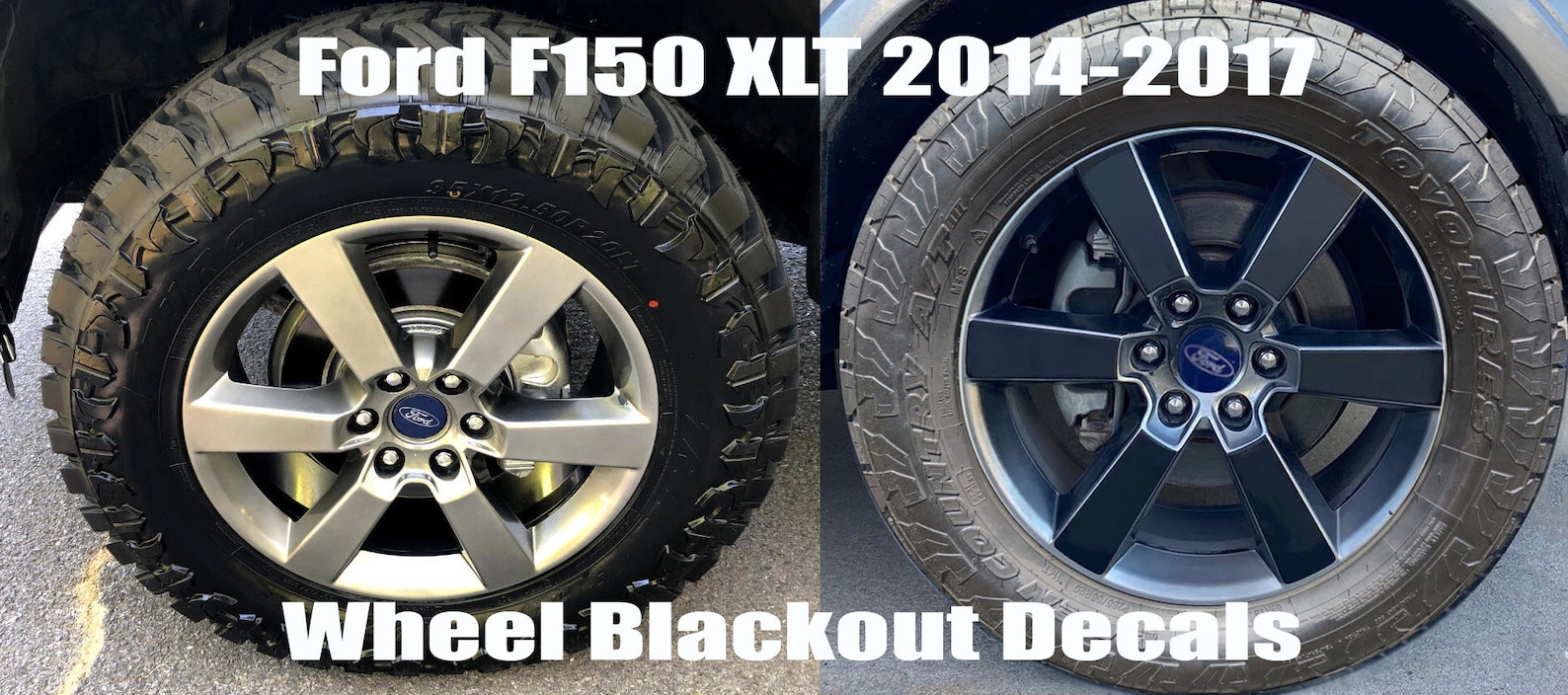 Ford F150 XLT wheel blackout decals overlays