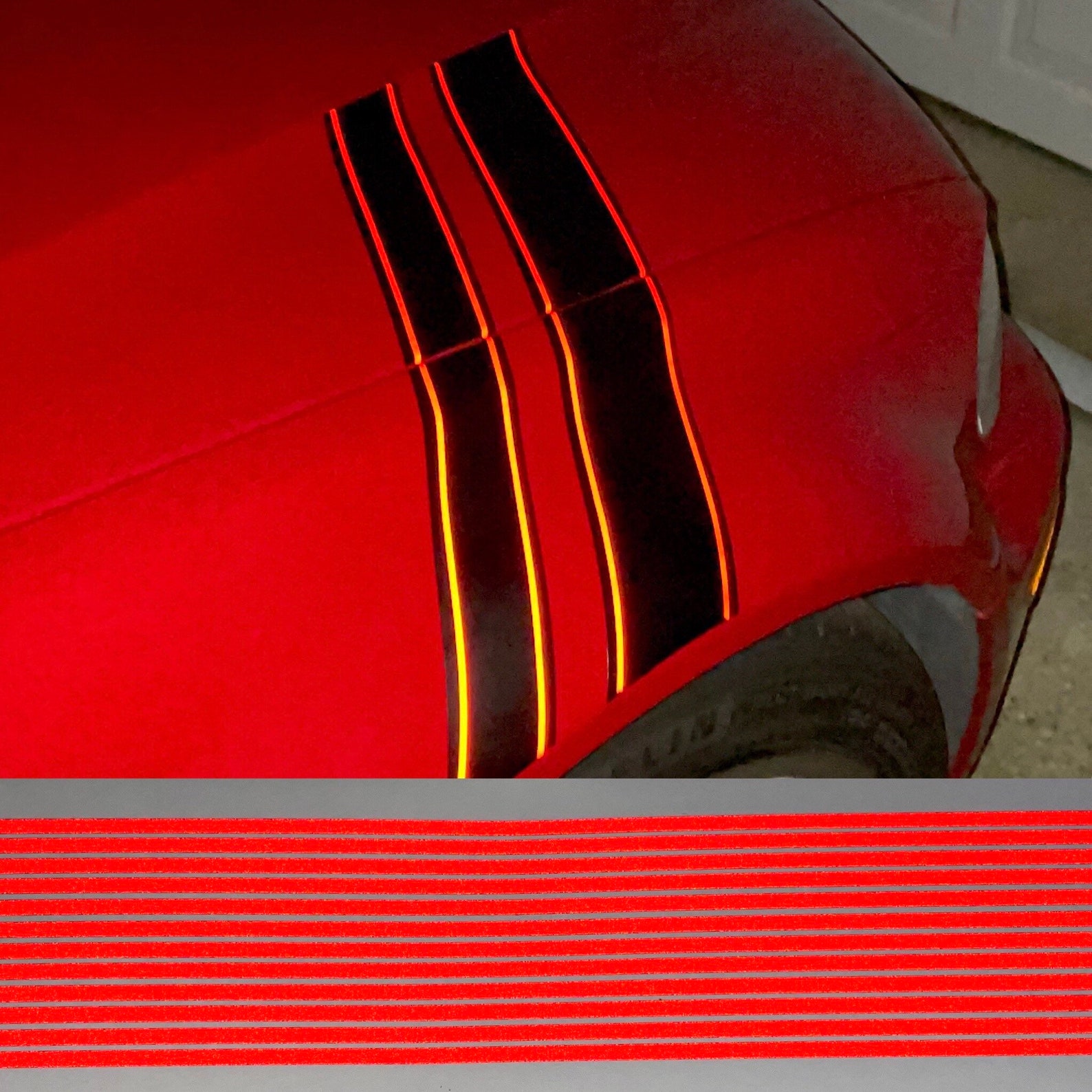 Reflective Red Pinstripes 1/8 in. width 24 ft Engineer Etsy