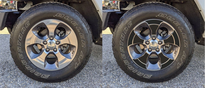 Jeep Wrangler Sahara Vinyl Wheel Blackout Overlay Stickers