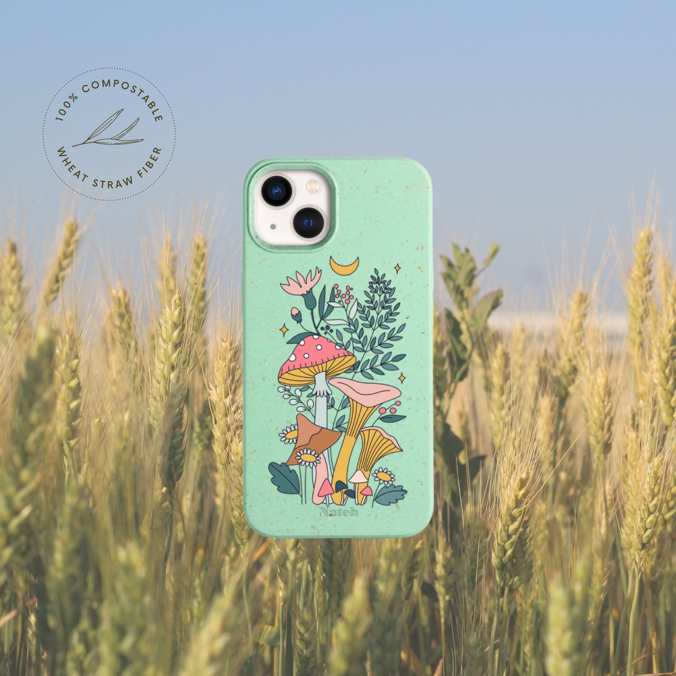 FLORA, coque de téléphone en fleurs séchées multicolores et feuilles d'or