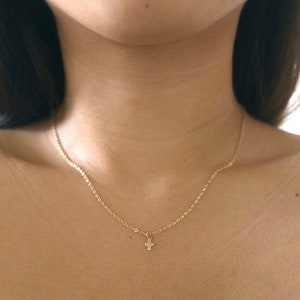 14k Gold-filled Mini Cross Necklace, Dainty Cross Necklace, Gold Filled Necklace, Tiny Cross Necklace, Christian Necklace, Christian Jewelry