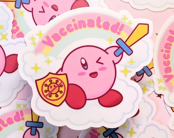 Kirby Vaccinated Kawaii Sticker