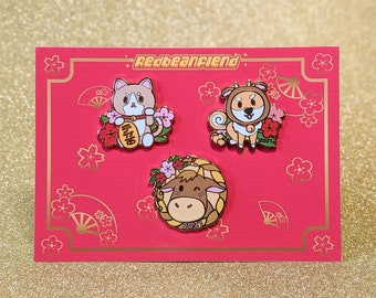 Lunar New Year Ox 2021 Lucky Pin Set