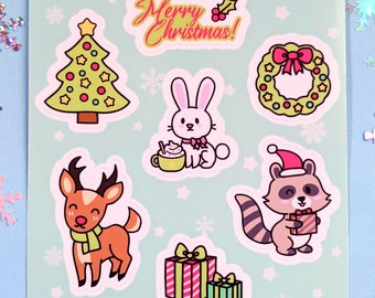 Winter Holiday Woodland Animals Sticker Sheets