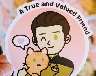 Star Trek Data and Spot Sticker