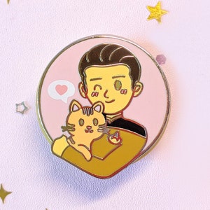 Star Trek Data and Spot Enamel Pin