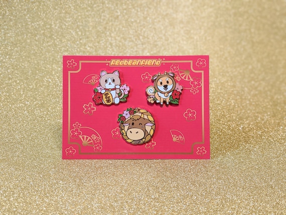 Lunar New Year Ox 2021 Lucky Pin Set