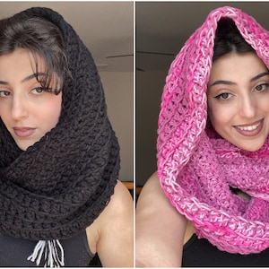 Wednesday Inspired Snood- Wednesday Addams and Enid Sinclair Crochet Scarf/ Hoods
