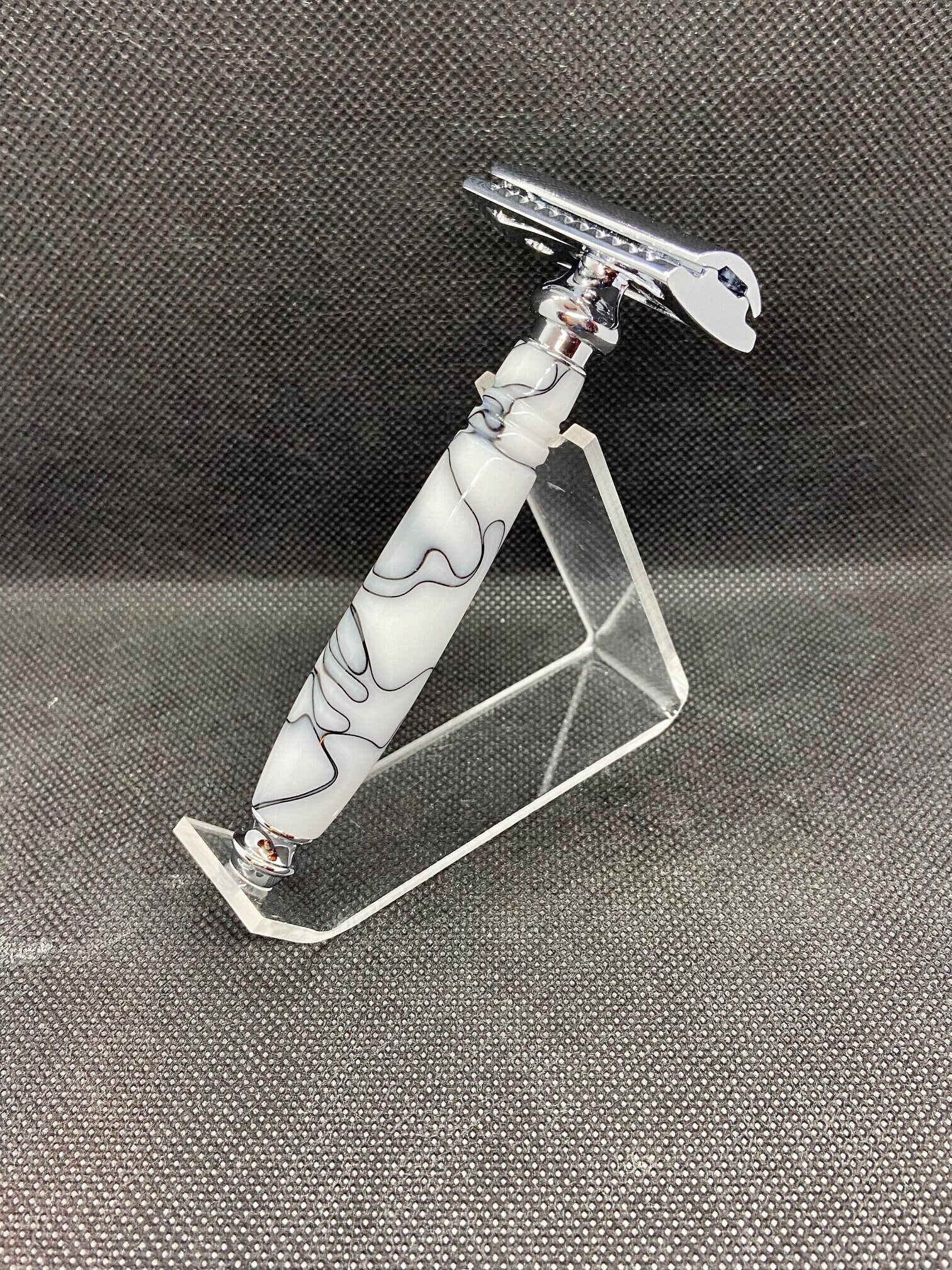 Safety Razor With Black / White Epoxy Handle. (blade NOT Included). - Etsy