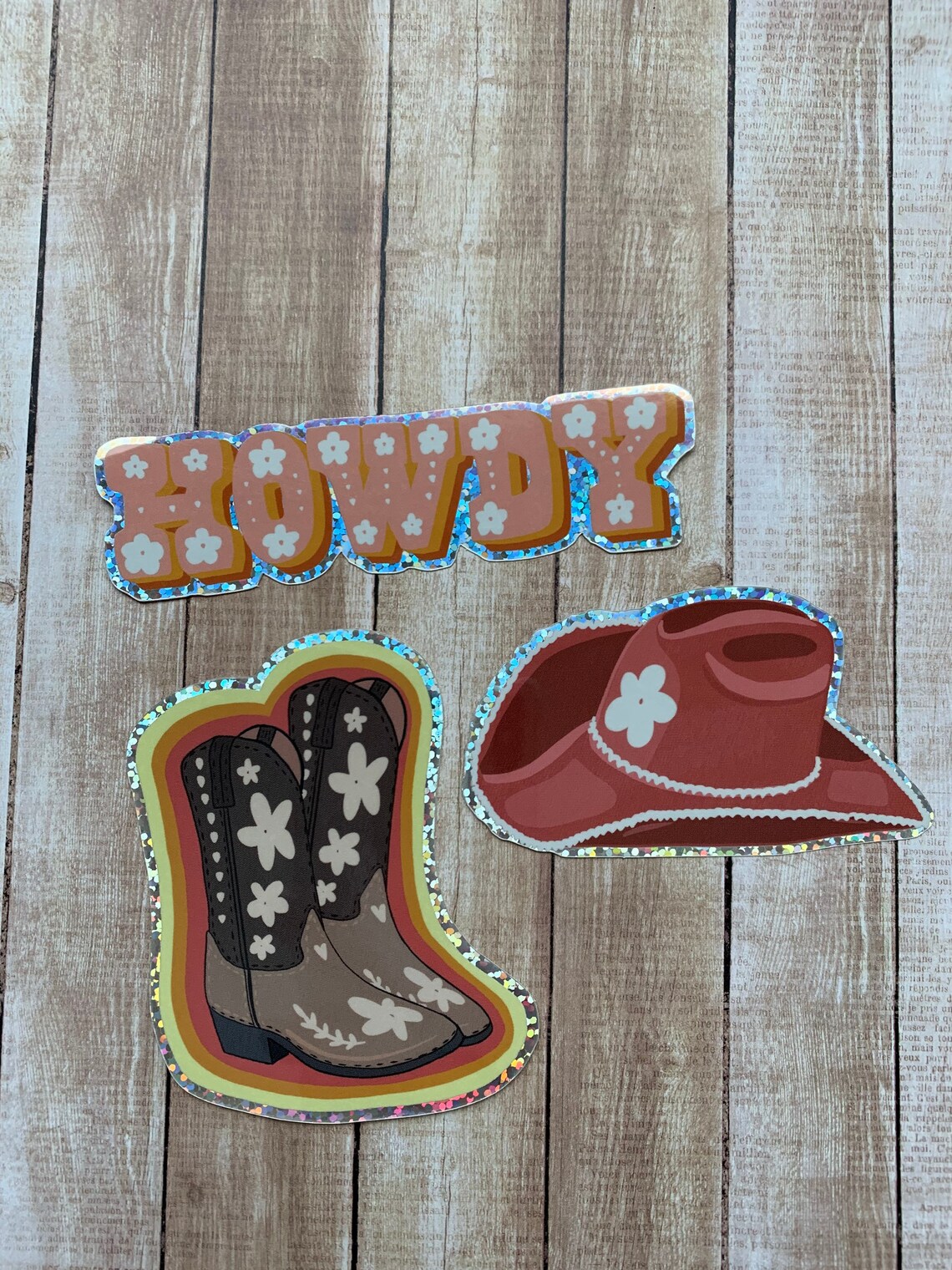 Glittery Western Vinyl Sticker Pack Etsy