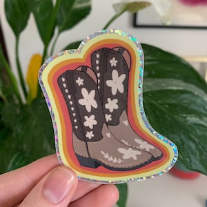 Autocollant pour bottes de cowboy, vinyle scintillant