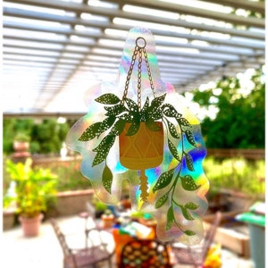 Hanging Plant Sun Catcher | Rainbow Window Film