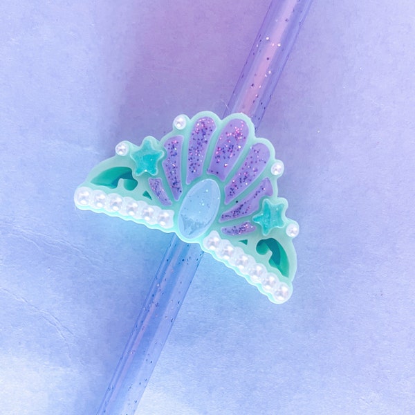 mermaid crown straw topper