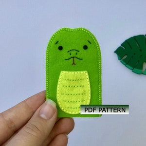 PDF pattern: felt finger puppet pattern snake. Easy sewing e-pattern and tutorials.