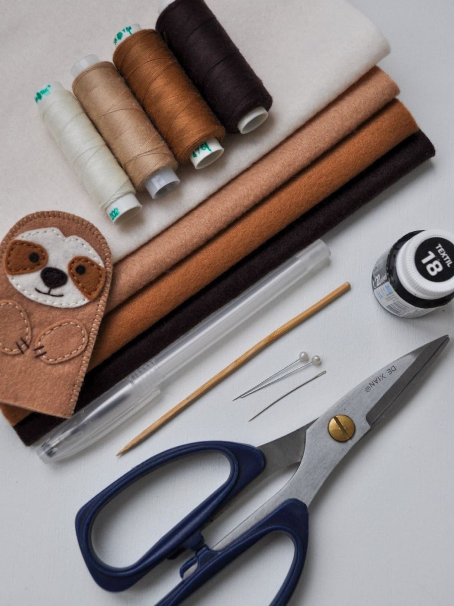 PDF Pattern – Felt Sloth Finger Puppet Pattern, Easy Sewing Tutorial ...