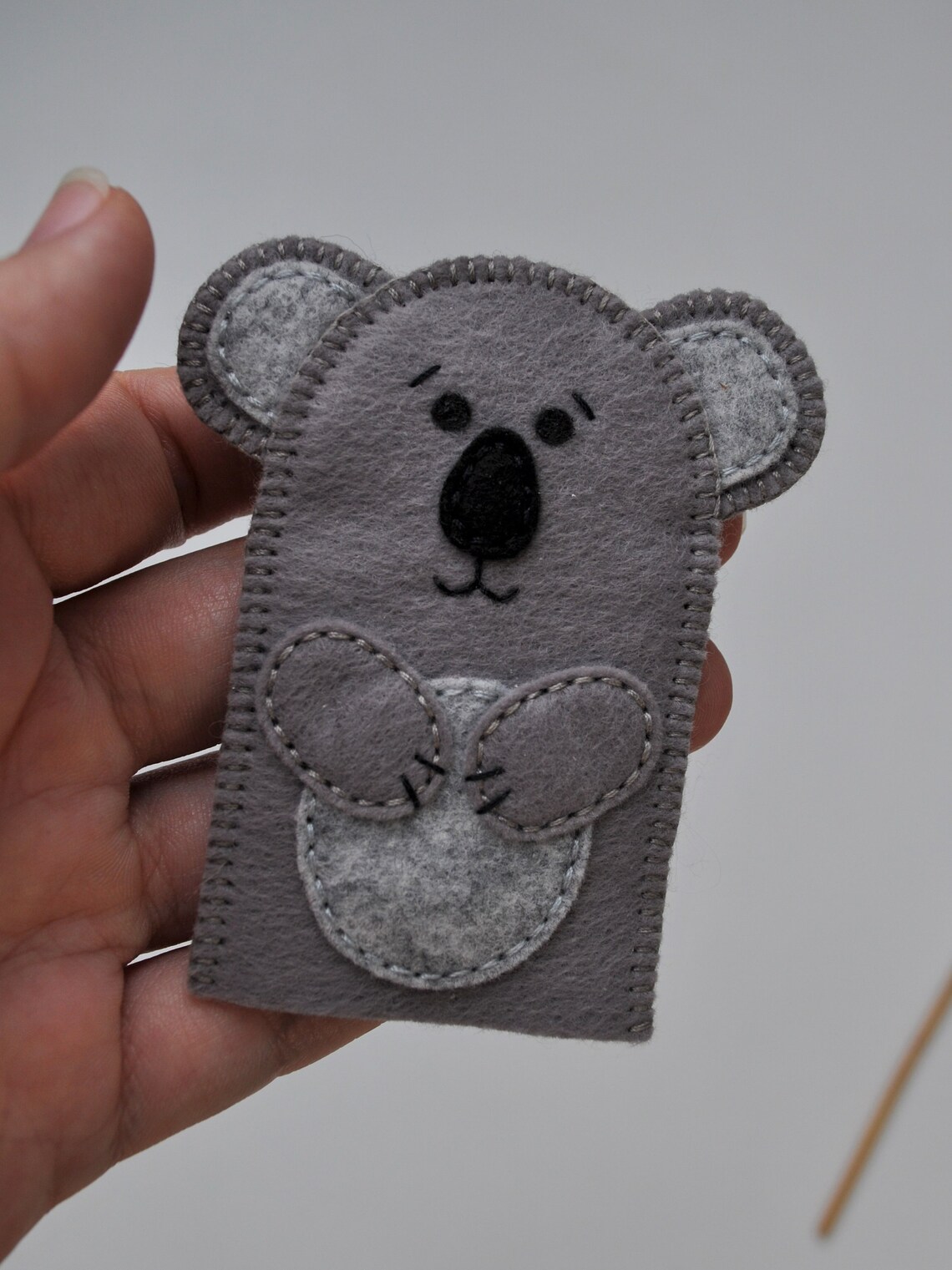 PDF Pattern, Felt Patter, Koala Finger Puppet Pattern, Tkoala Sewing