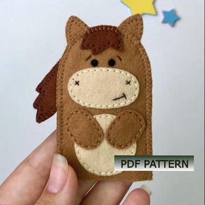 Horse Finger Puppet Pattern (PDF): Easy Felt Pony Sewing Tutorial, DIY Felt Toy E-Pattern