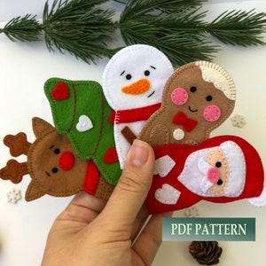 PDF patterns: Christmas set. Easy tutorials for sewing Santa Claus, reindeer,  gingerbread man, snowman and Christmas tree.
