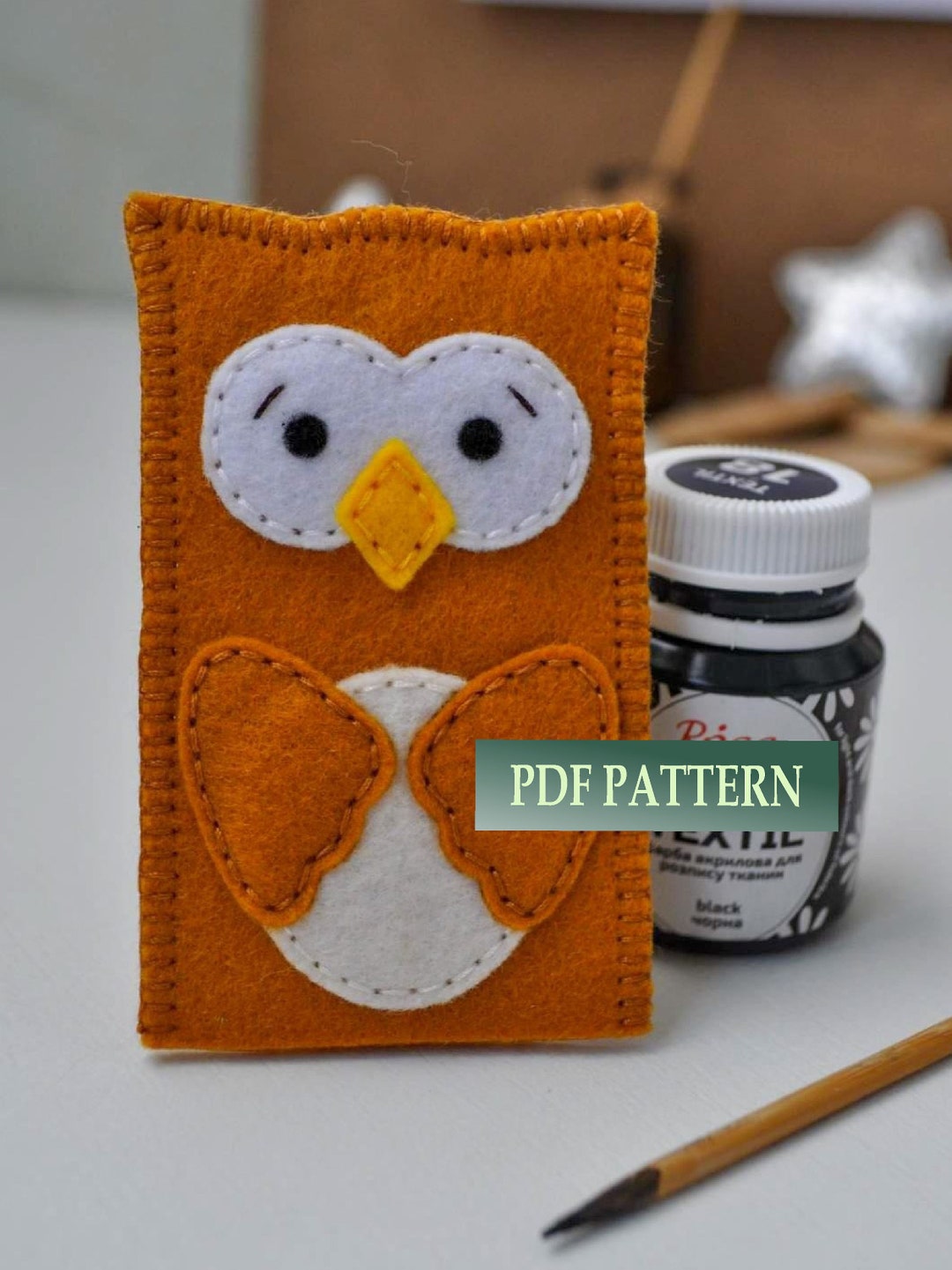 Felt Owl Finger Puppet PDF Sewing Pattern and Forest Bird DIY Toy ...