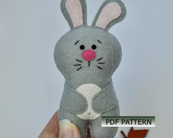 Kleines Filz Häschen Schnittmuster: 3.5" Pocket Kaninchen PDF