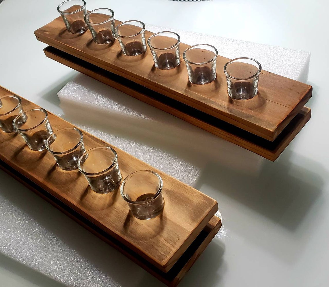 Six Shot Glass Flight Board Etsy