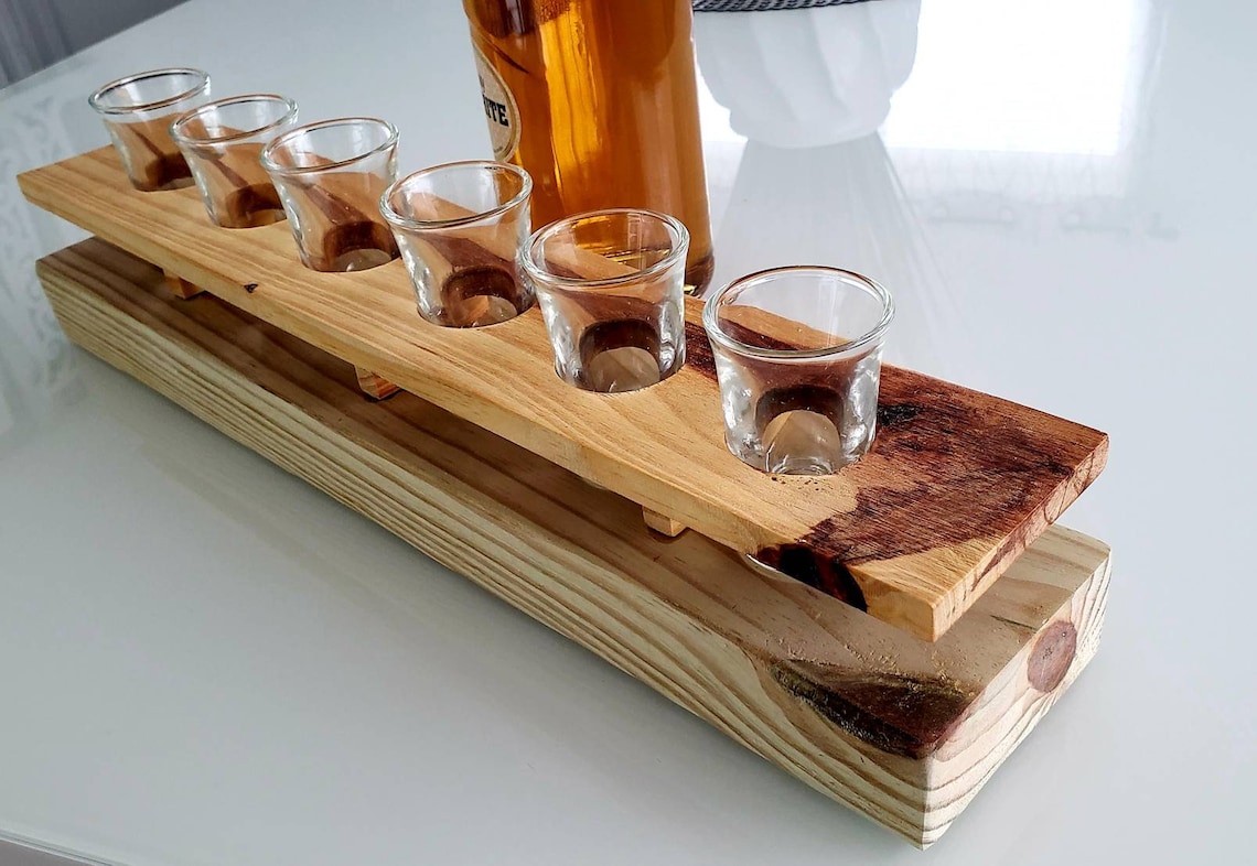 Six Shot Glass Flight Board Etsy