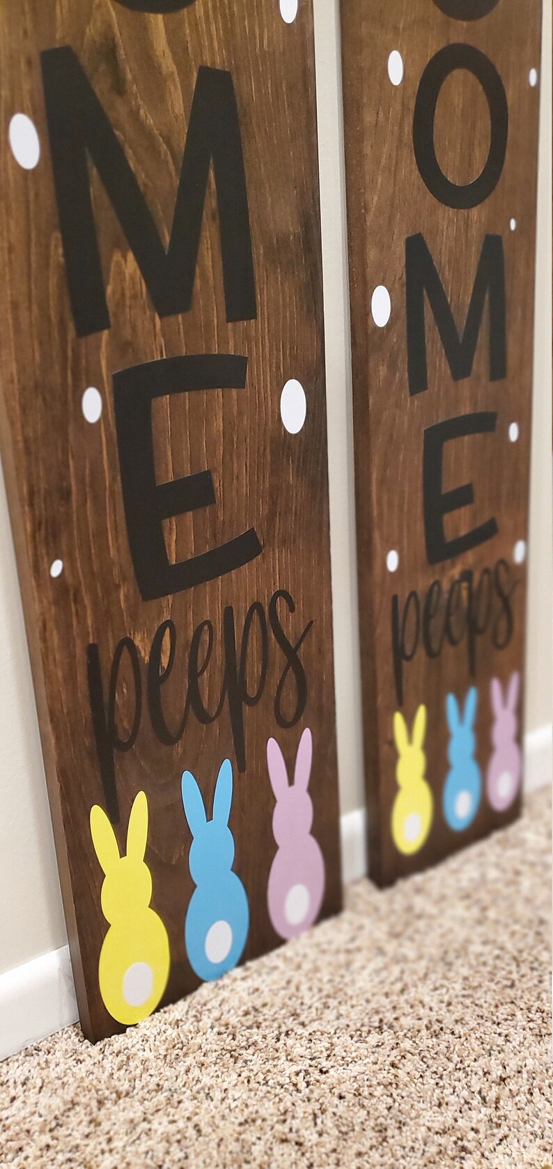 WELCOME PEEPS front Porch sign, Spring Porch Sign, Holiday Porch sign, Easter Porch sign, Bunny Sign, Rustic Sign image 4