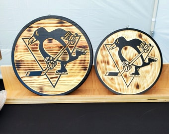 Pittsburgh Penguins, Sports Decor, Pittsburgh Penguins Decor, CNC Carved, Carved Sports sign, Man Cave sign, Wooden Sports Sign, NHL sign