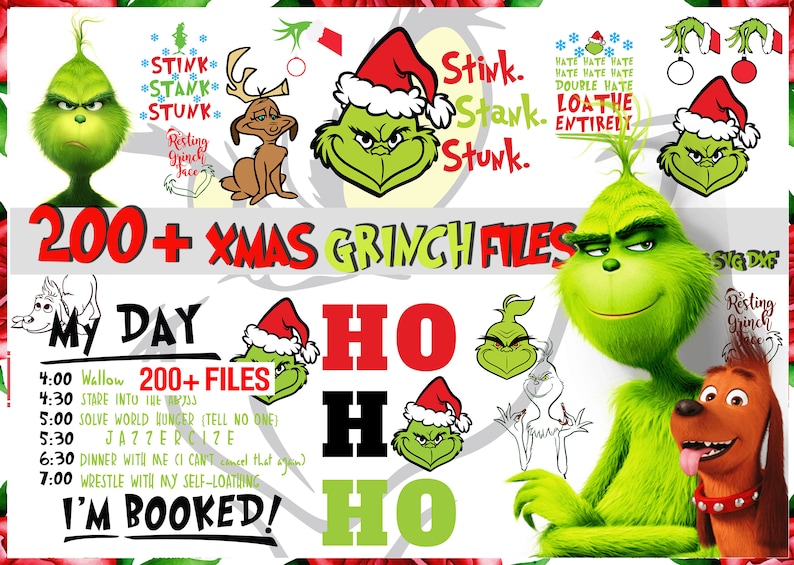 Download 200 Grinch SVG Bundle Christmas SVG Resting Grinch Face | Etsy