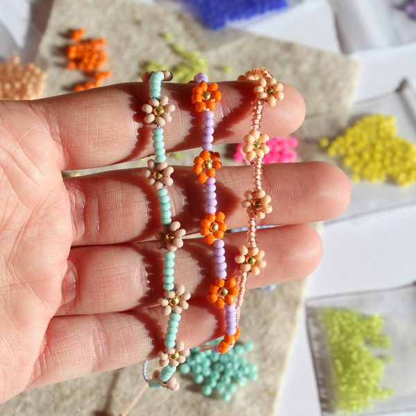 DIY beaded daisy bracelet kit