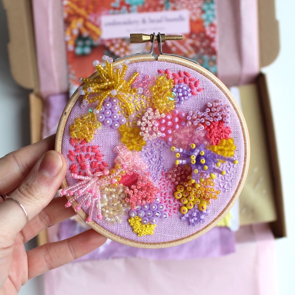 DIY Beaded Embroidery Kit in 'Lilac'