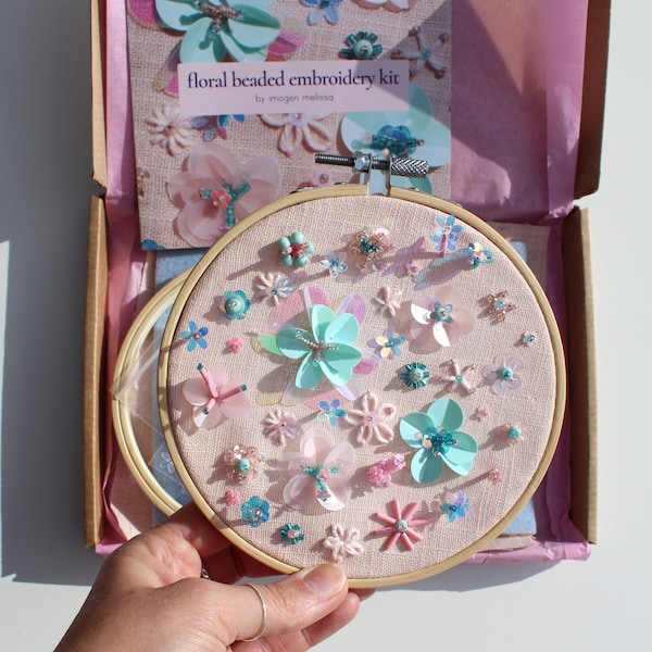 DIY Floral Beaded Embroidery Kit