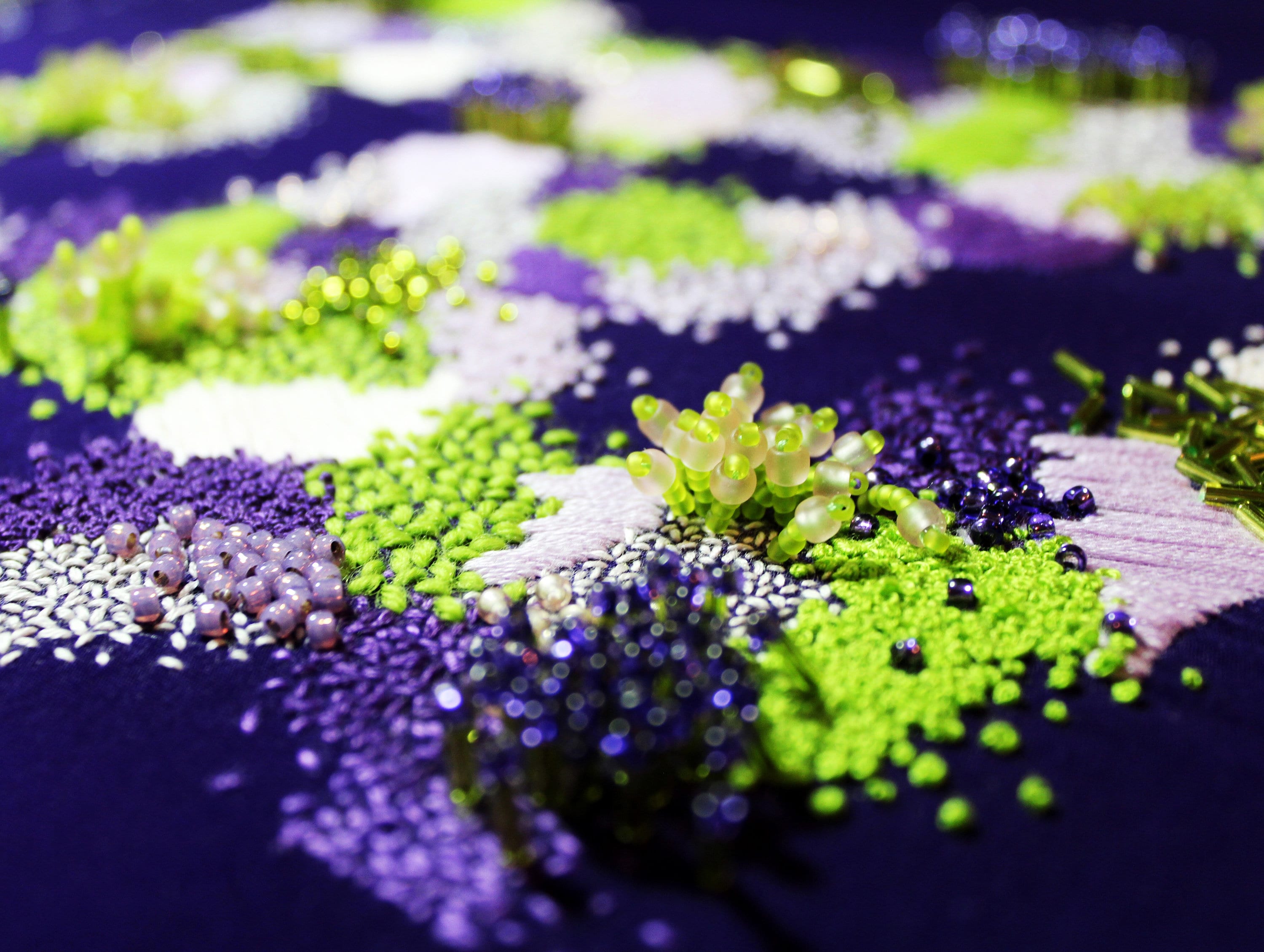 Obras de arte de coral bordados extra grandes enmarcados | Etsy