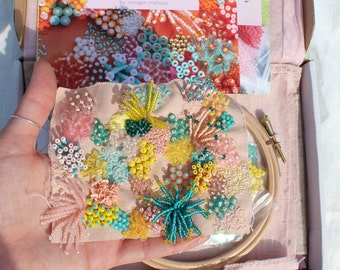 DIY Beaded Embroidery Kit in 'Pastel'